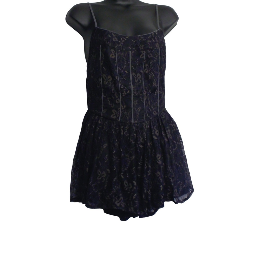kimchi blue Urban Outfitters black Floral Lace Mini Dress Adjustable Straps nwt